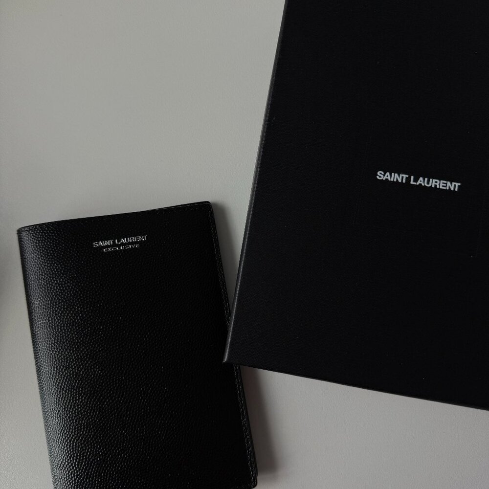 Saint Laurent Passport Case In Grain De Poudre Leather | NEW IN GIFT BOX